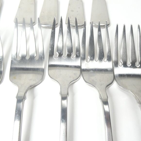 American Colonial Oneida Cube 72pc Flatware Set Stainless Forks Spoons - Picture 10 of 16